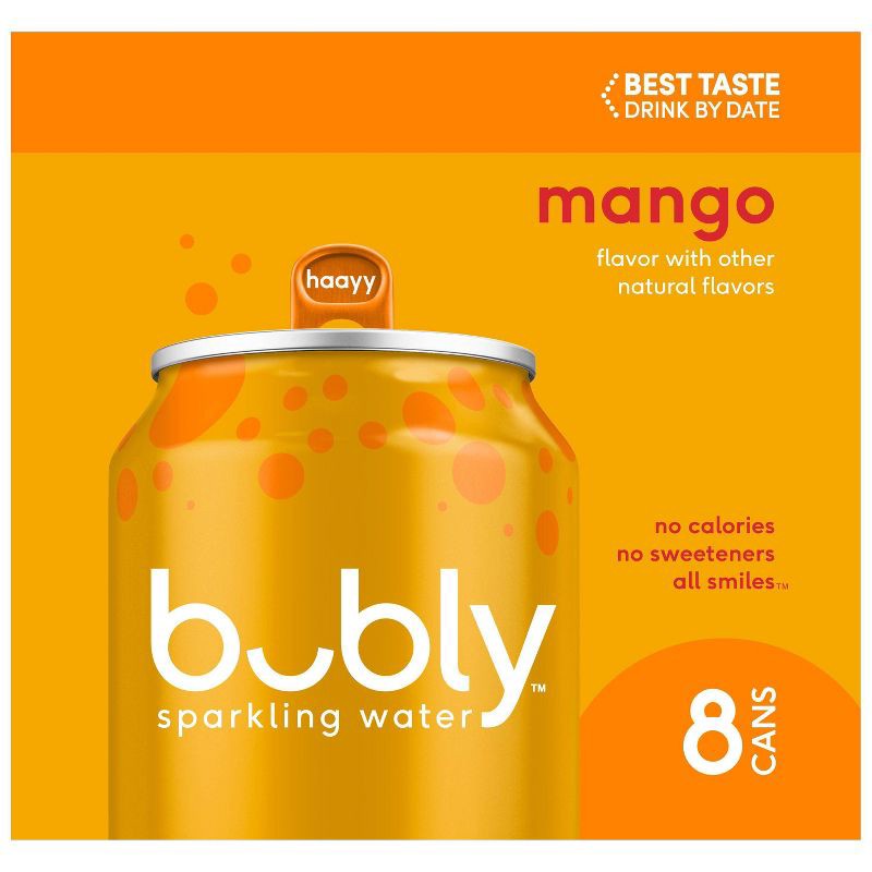 slide 6 of 9, bubly Mango Sparkling Water - 8pk/12 fl oz Cans, 8 ct; 12 fl oz