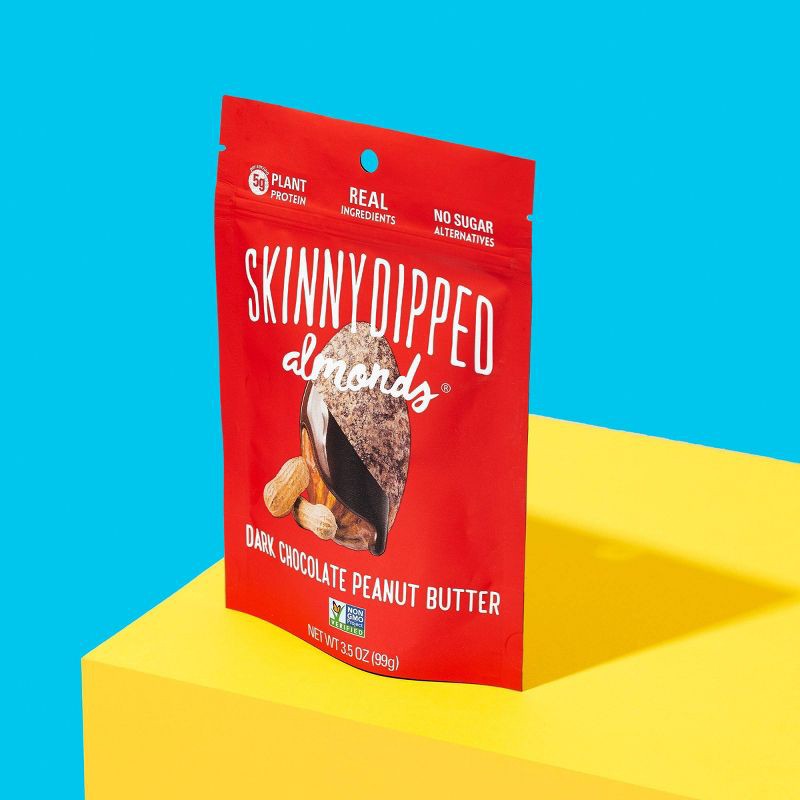 slide 2 of 4, SkinnyDipped Dark Chocolate Peanut Butter Almonds - 3.5oz, 3.5 oz