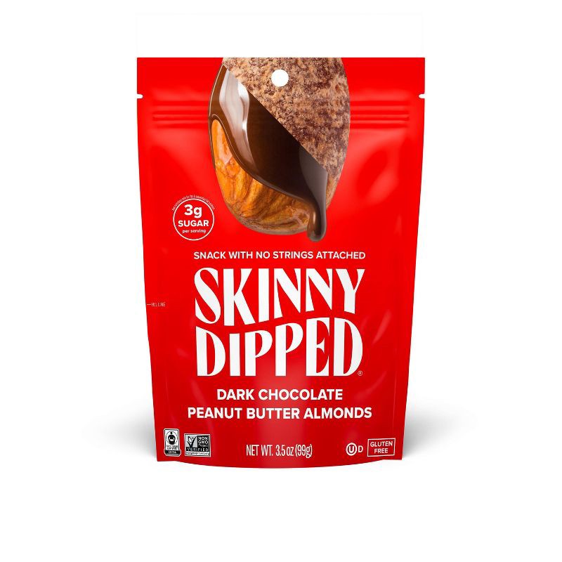 slide 1 of 6, SkinnyDipped Candy Dark Chocolate Peanut Butter Almonds - 3.5oz, 3.5 oz