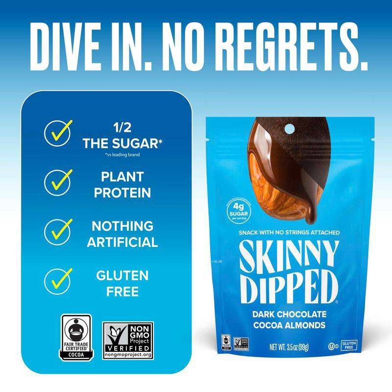 slide 7 of 7, SkinnyDipped Dark Chocolate Candy Cocoa Almonds - 3.5oz, 3.5 oz