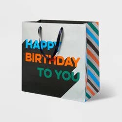 Happy Birthday To You Large Gift Bag - Spritz™: Multicolor Typography, Boys, 15"x15"x8"