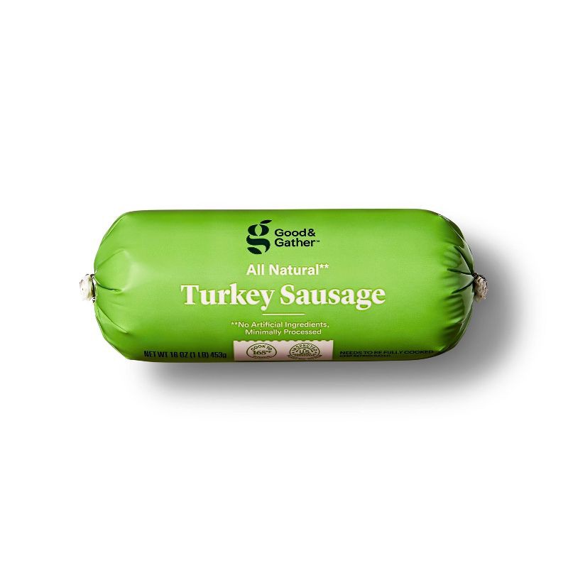 slide 1 of 3, All Natural Turkey Sausage Roll - 16oz - Good & Gather™, 16 oz