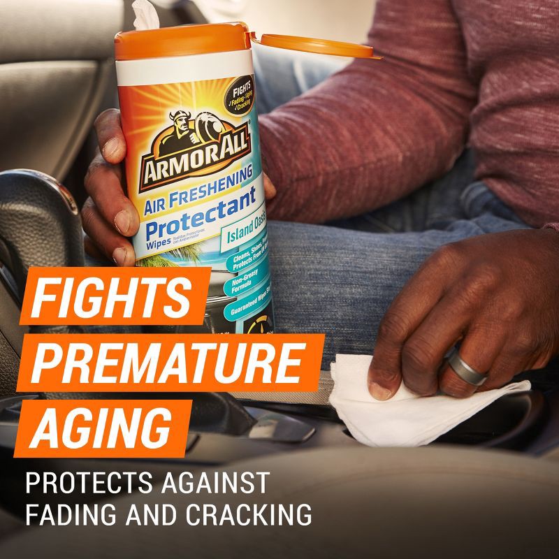 slide 8 of 12, Armor All 25ct Protectant Wipes Tranquil Skies Automotive Protector: Car Cleaner, Prevents Fading & Cracking, No Water Needed, 25 ct