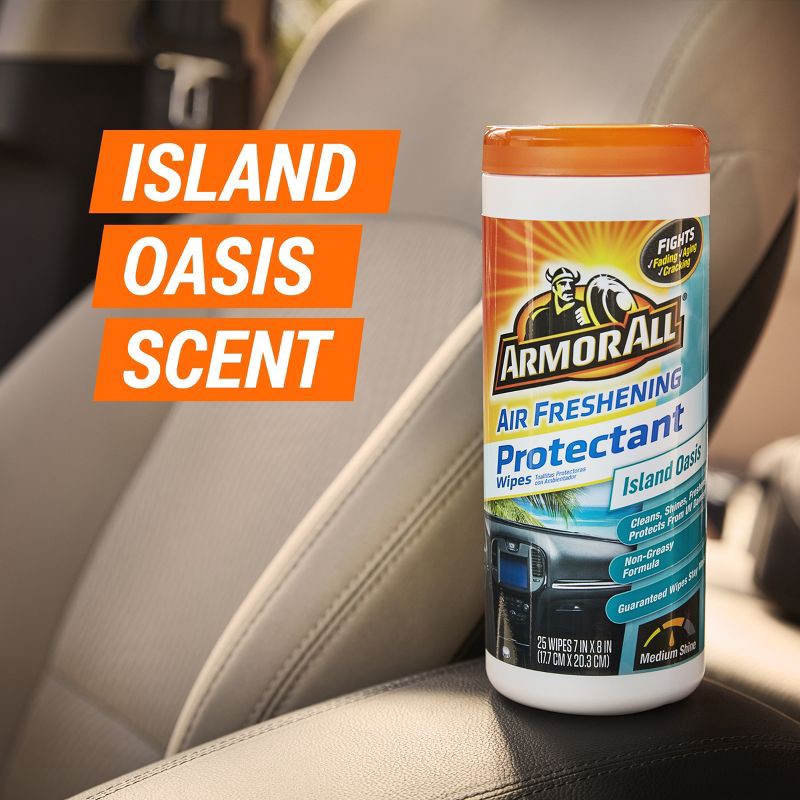 slide 10 of 12, Armor All 25ct Protectant Wipes Tranquil Skies Automotive Protector: Car Cleaner, Prevents Fading & Cracking, No Water Needed, 25 ct