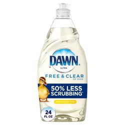 Dawn Free & Clear Dishwashing Liquid Dish Soap, Lemon Essence - 24 fl oz