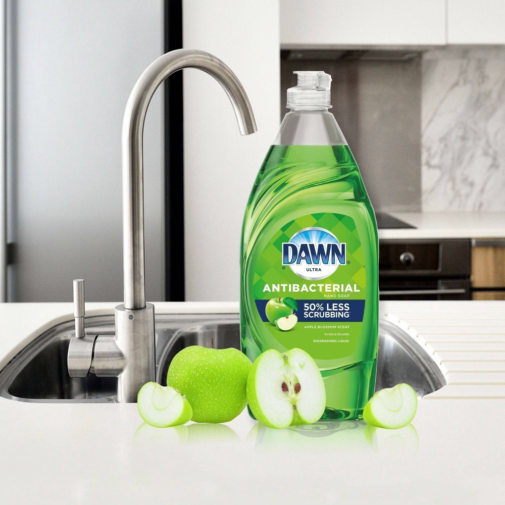 slide 4 of 5, Dawn Ultra Antibacterial Dishwashing Liquid Dish Soap, Apple Blossom Scent - 28 fl oz, 28 fl oz