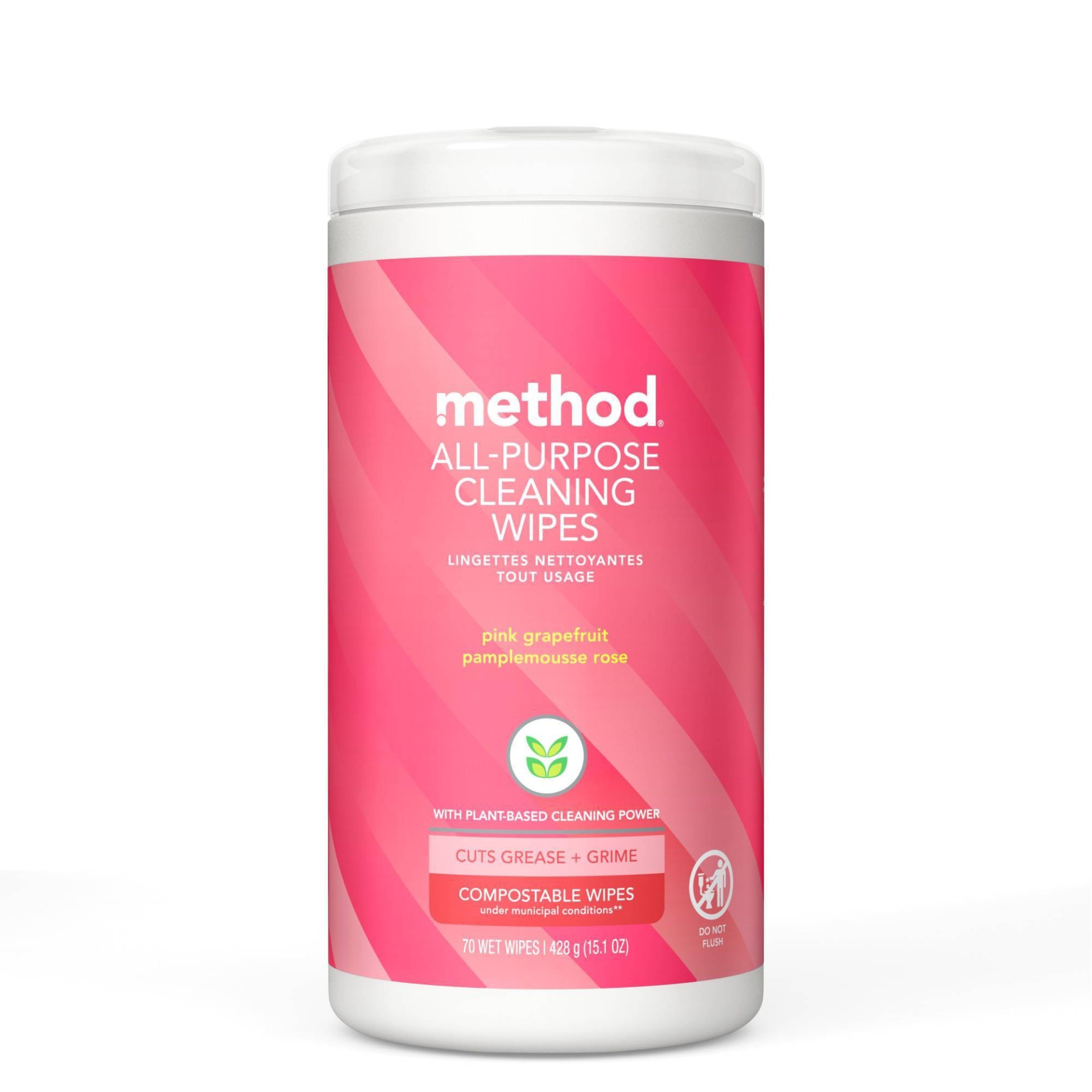 slide 1 of 4, Method All Purpose Wipes Pink Grapefruit - 70ct, 70 ct