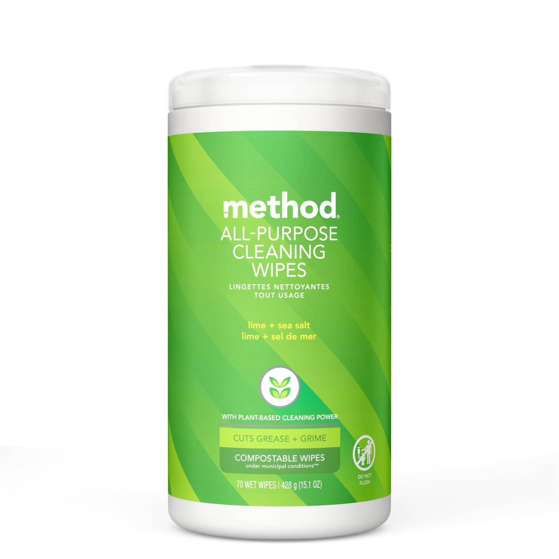 slide 1 of 5, Method All Purpose Wipes Lime and Sea Salt - 15.1oz/70ct, 15.1 oz, 70 ct