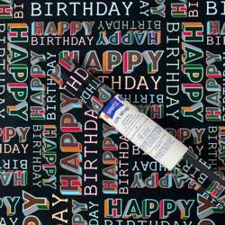 96"x30" 'Happy Birthday' Gift Wrapping Paper Black - Spritz™