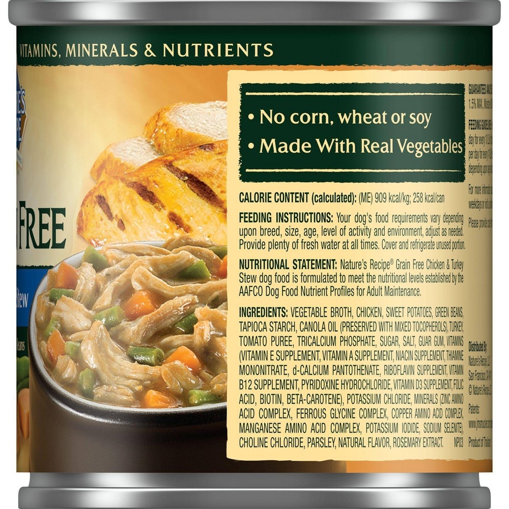 Nature s Recipe Grain Free Stew Wet Dog Food Chicken Turkey Stew with Sweet Potatoes Green Beans 10 oz Shipt