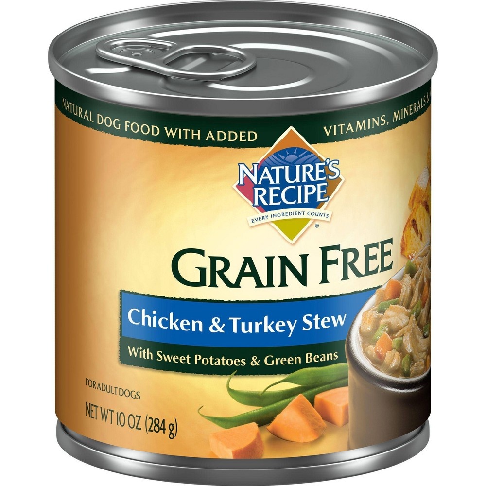 slide 4 of 4, Nature's Recipe Grain Free Stew Wet Dog Food Chicken & Turkey Stew with Sweet Potatoes & Green Beans, 10 oz