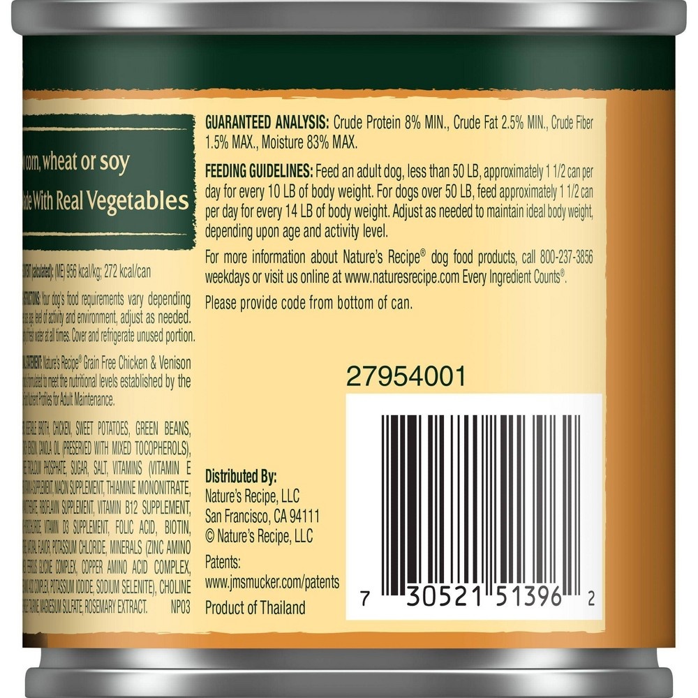slide 3 of 4, Nature's Recipe Grain Free Stew Wet Dog Food Chicken & Venison Stew with Sweet Potatoes & Green Beans, 10 oz