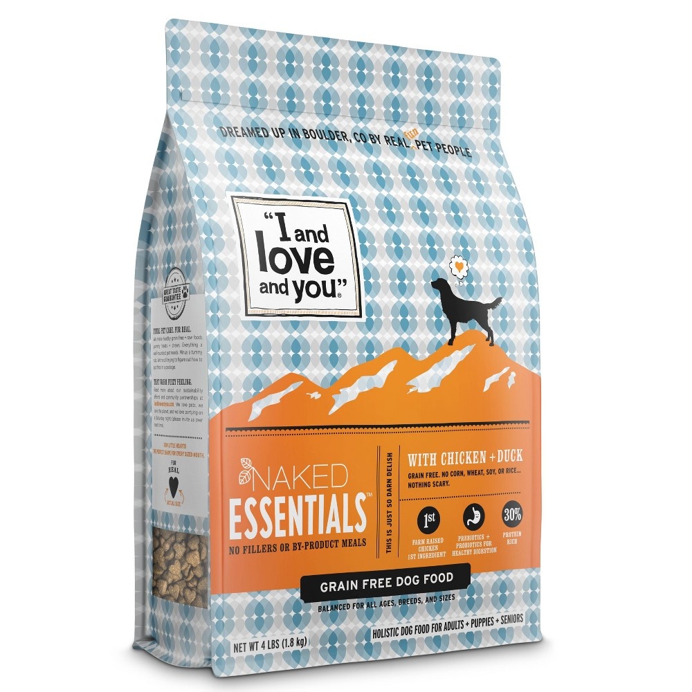 slide 3 of 6, I and Love and You Naked Essentials Grain Free with Chicken & Duck Holistic Dry Dog Food - 4lbs, 4 lb