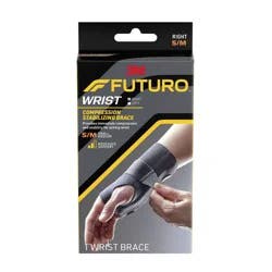 FUTURO Compression Stabilizing Wrist Brace, Right Hand Wrist Support, S/M - 1pk