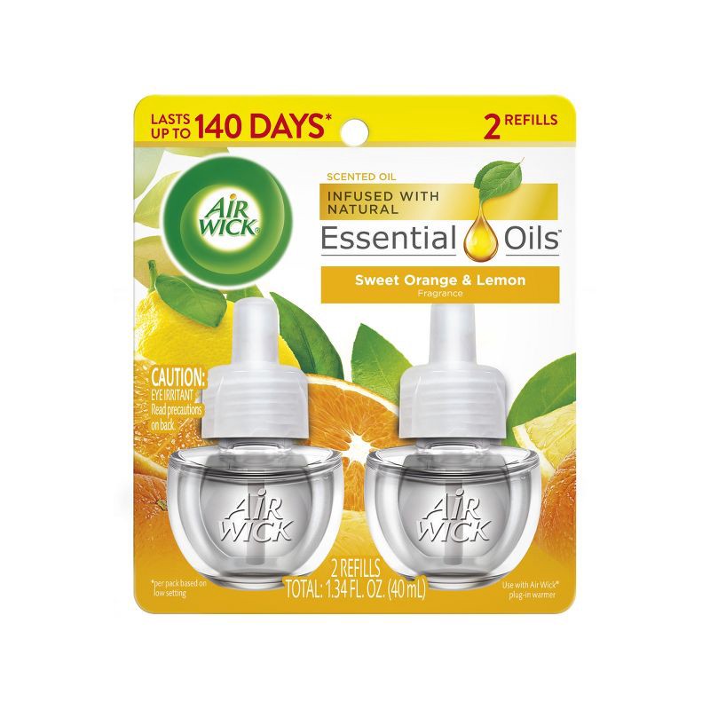 slide 2 of 8, Air Wick Scented Oil Pure Sparkling Air Freshener Refill - Citrus - 1.34 fl oz/2pk, 2 ct; 1.34 fl oz