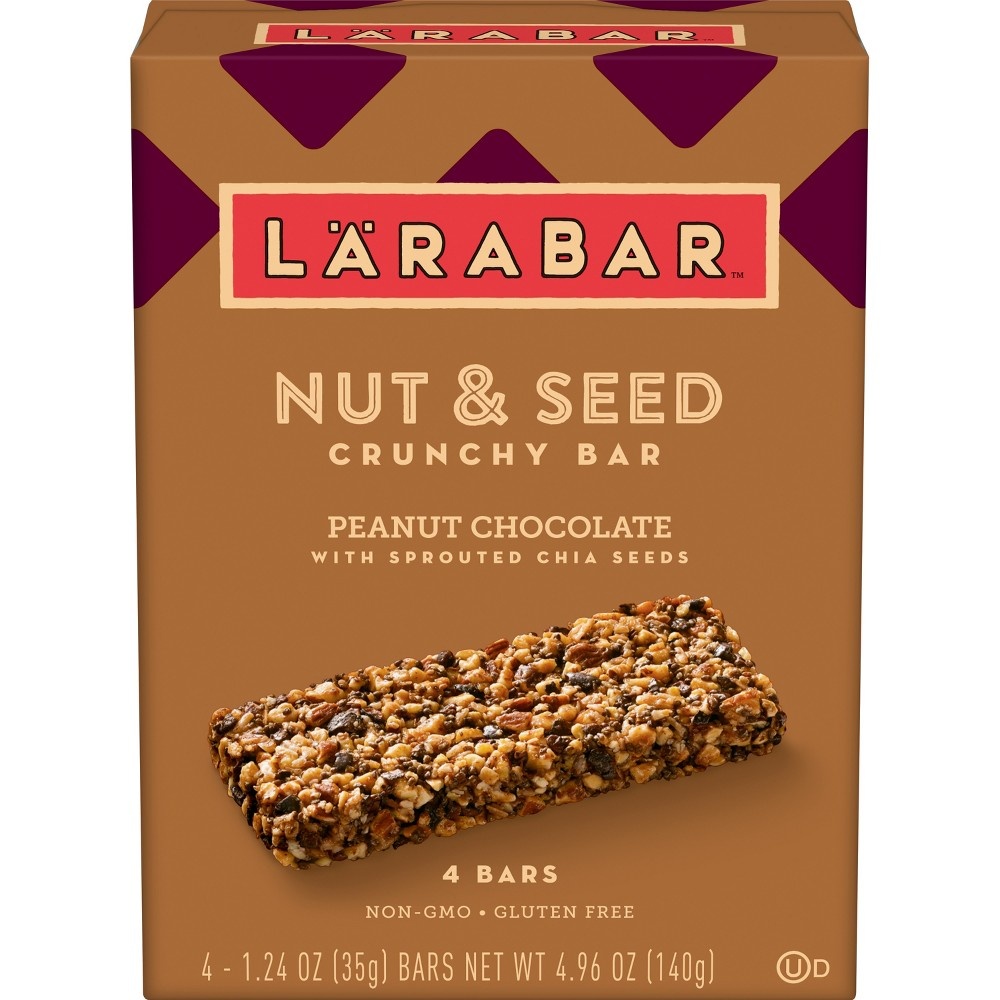 slide 2 of 3, LÄRABAR Peanut Chocolate with Sprouted Chia Seeds Nut & Seed Crunchy Bar, 4.96 oz