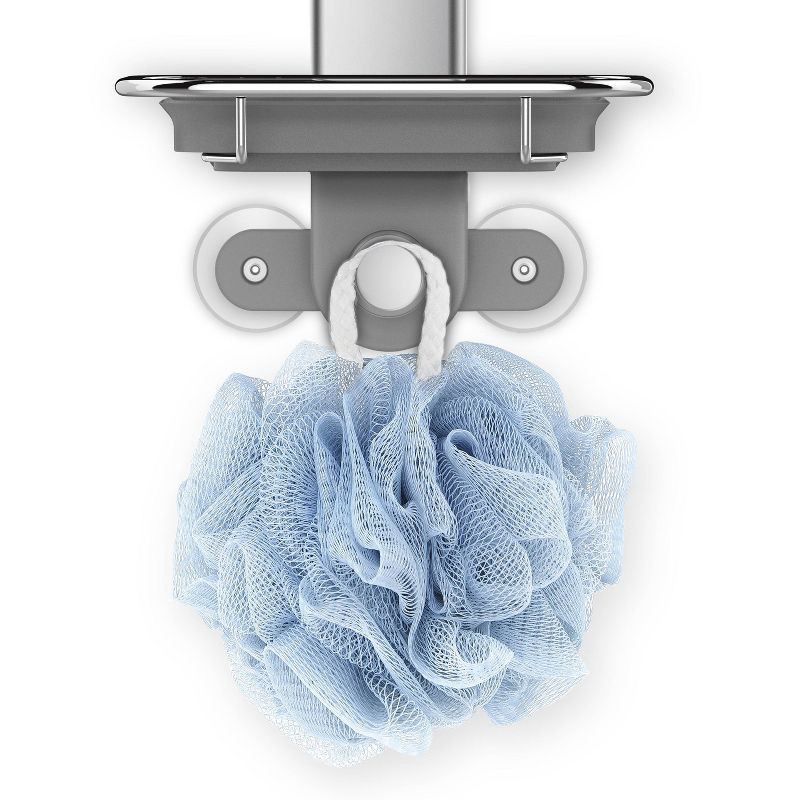 slide 6 of 8, simplehuman Medium Adjustable Shower Caddy - Stainless Steel/Anodized Aluminum: Bath Organizer, Rustproof Shelf, 1 ct