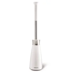 simplehuman Toilet Brush with Magnetic Caddy Holder - White Steel: Stainless Steel & Plastic, 2-Year Warranty