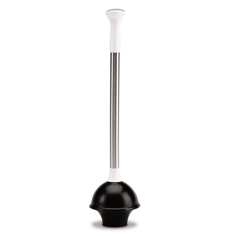 slide 4 of 7, simplehuman Toilet Plunger with Magnetic Caddy Holder - White Steel: Durable Rubber, Sleek Design, Bathroom Accessory, 1 ct