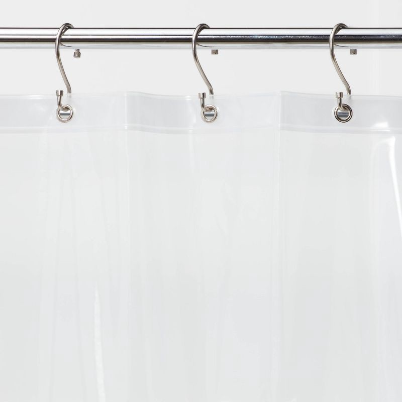 slide 3 of 4, Stall Size Medium Weight PEVA Shower Liner Clear - Made By Design, 1 ct