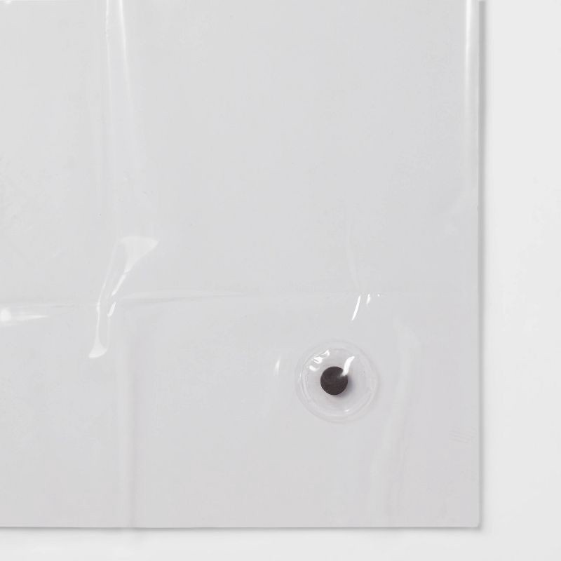 slide 4 of 5, 54"x78" Stall Size Medium Weight PEVA Shower Liner Clear - Threshold™: 100% PEVA, Waterproof, Grommet Top Design, 1 ct