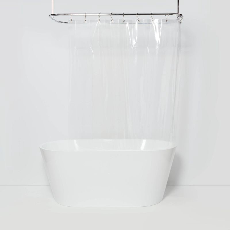 slide 1 of 4, Stall Size Medium Weight PEVA Shower Liner Clear - Made By Design, 1 ct