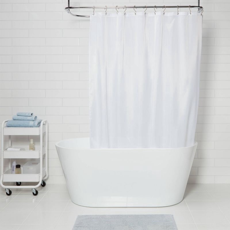 slide 2 of 4, Fabric Medium Weight Shower Liner White - Made By Design, 1 ct