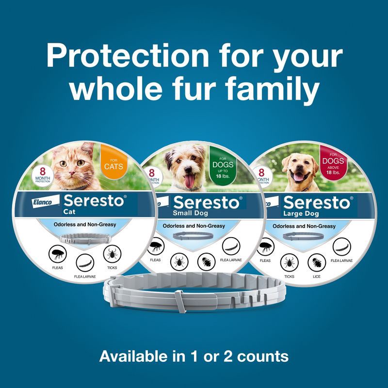 slide 7 of 7, Seresto Flea & Tick Dog Insect Prevention Collar - L, 1 ct