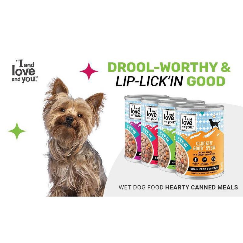 slide 7 of 7, I and Love and You Multipack Beef Booyah Stew & Moo Moo Venison Stew Wet Dog Food - 78oz/6pk, 78 oz, 6 ct