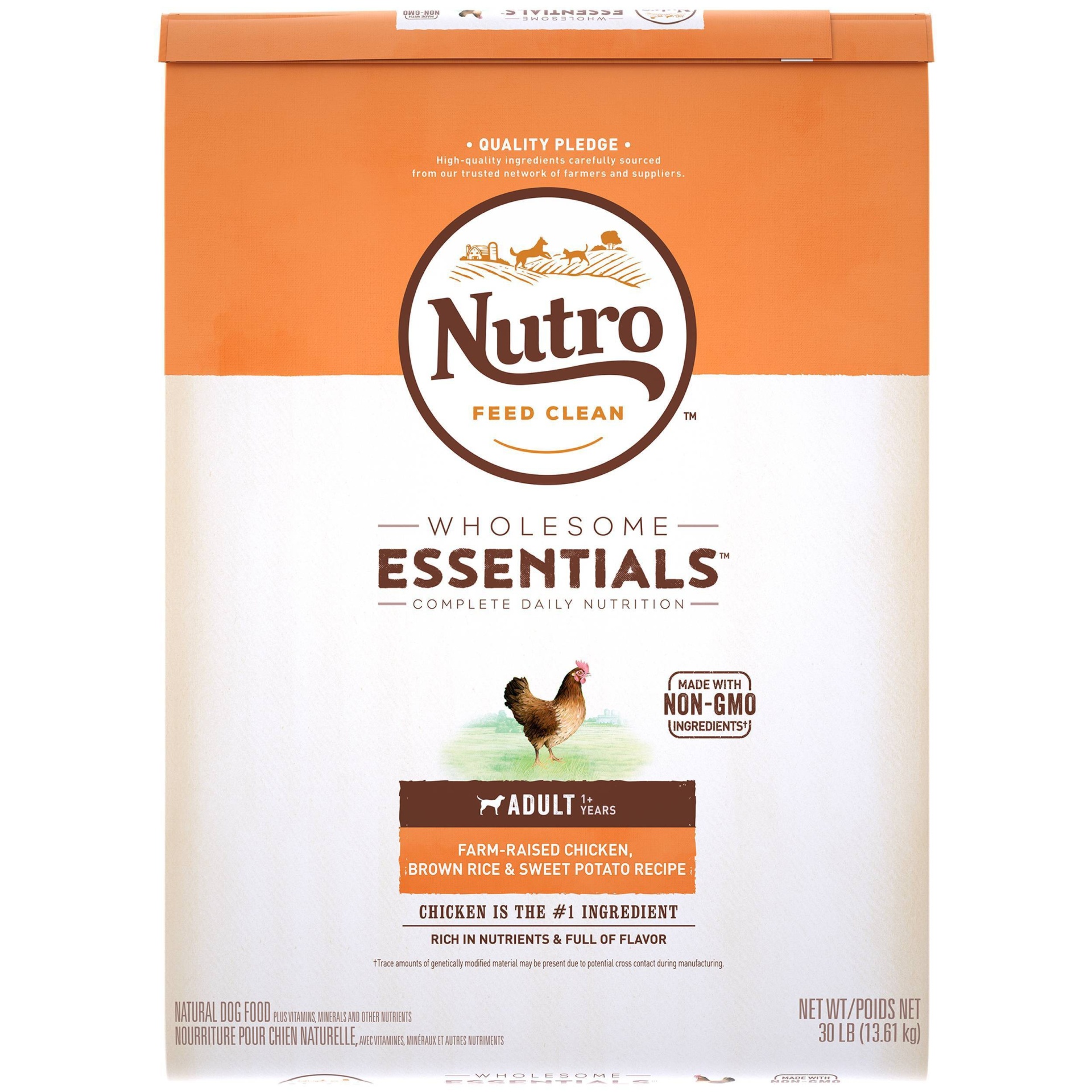 slide 1 of 10, Nutro Wholesome Essentials Adult Chicken & Rice Dry Dog Food, 30 lb