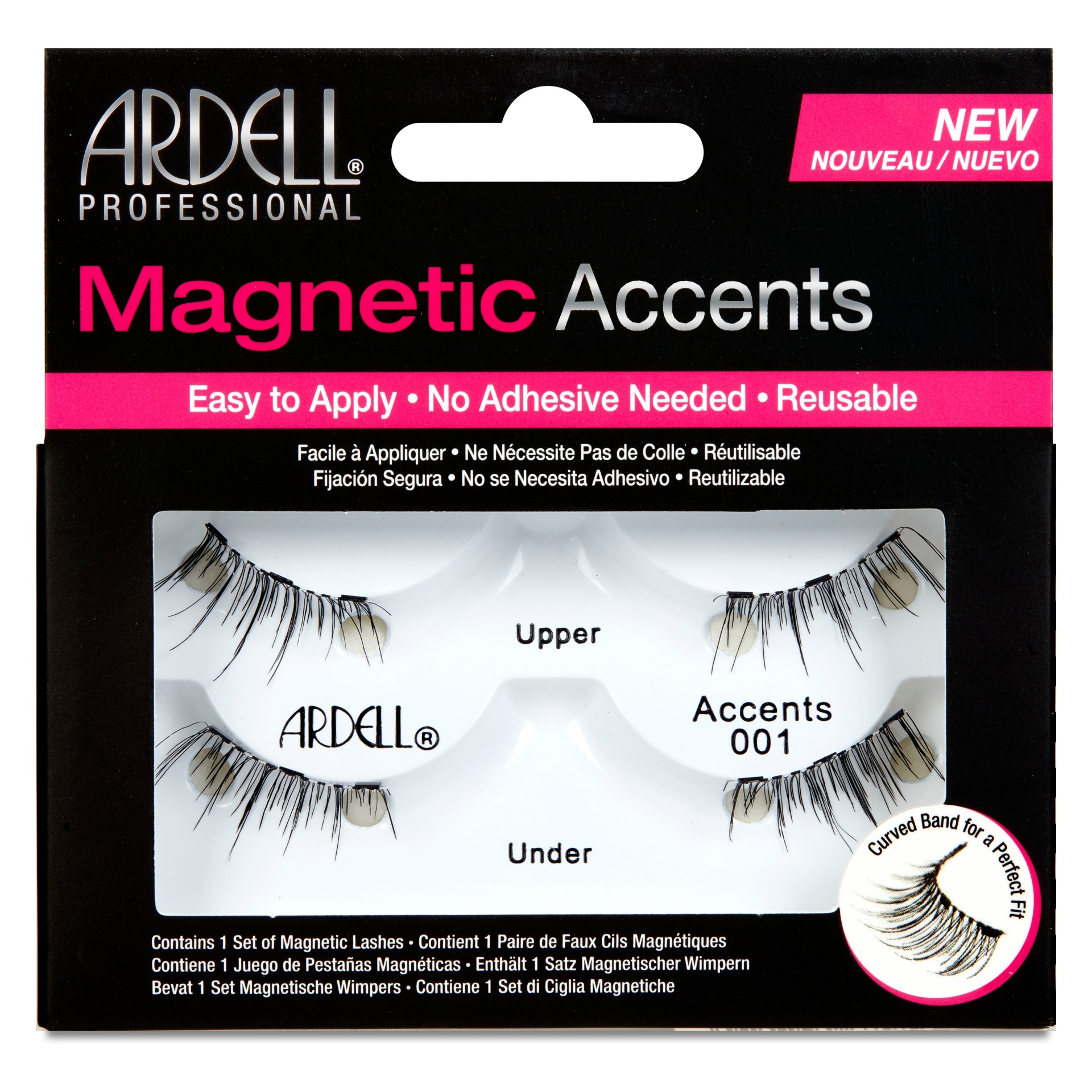 slide 1 of 5, Ardell Accent 001 Magnetic Eyelashes Black - 1pr, 1 ct