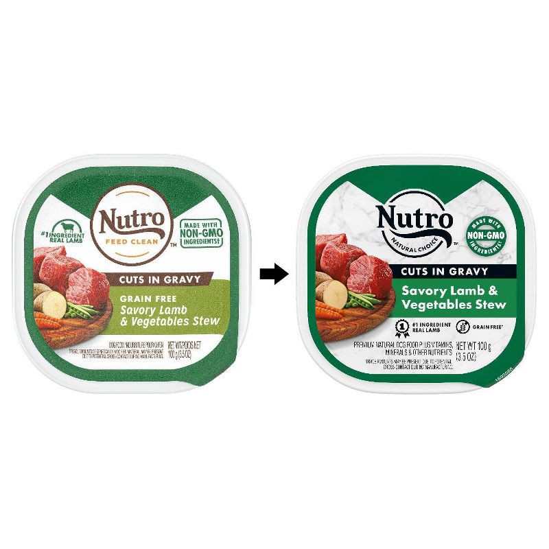 slide 3 of 11, Nutro Grain Free Cuts In Gravy Wet Dog Food Savory Lamb & Vegetables Stew - 3.5oz, 3.5 oz