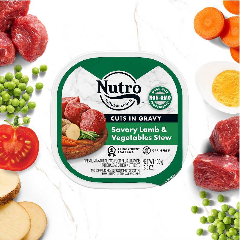 slide 4 of 11, Nutro Grain Free Cuts In Gravy Wet Dog Food Savory Lamb & Vegetables Stew - 3.5oz, 3.5 oz