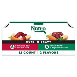 Nutro Natural Choice Grain Free Cuts in Chicken, Lamb, Potato, Vegetable, Beef and Gravy Flavor Adult Wet Dog Food - 3.5oz/12ct