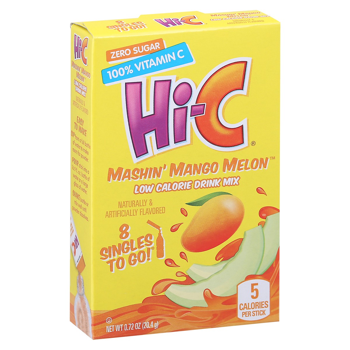 slide 6 of 13, Hi-C Low Calorie 8 Singles To Go Mashin' Mango Melon Drink Mix - 8 ct, 8 ct