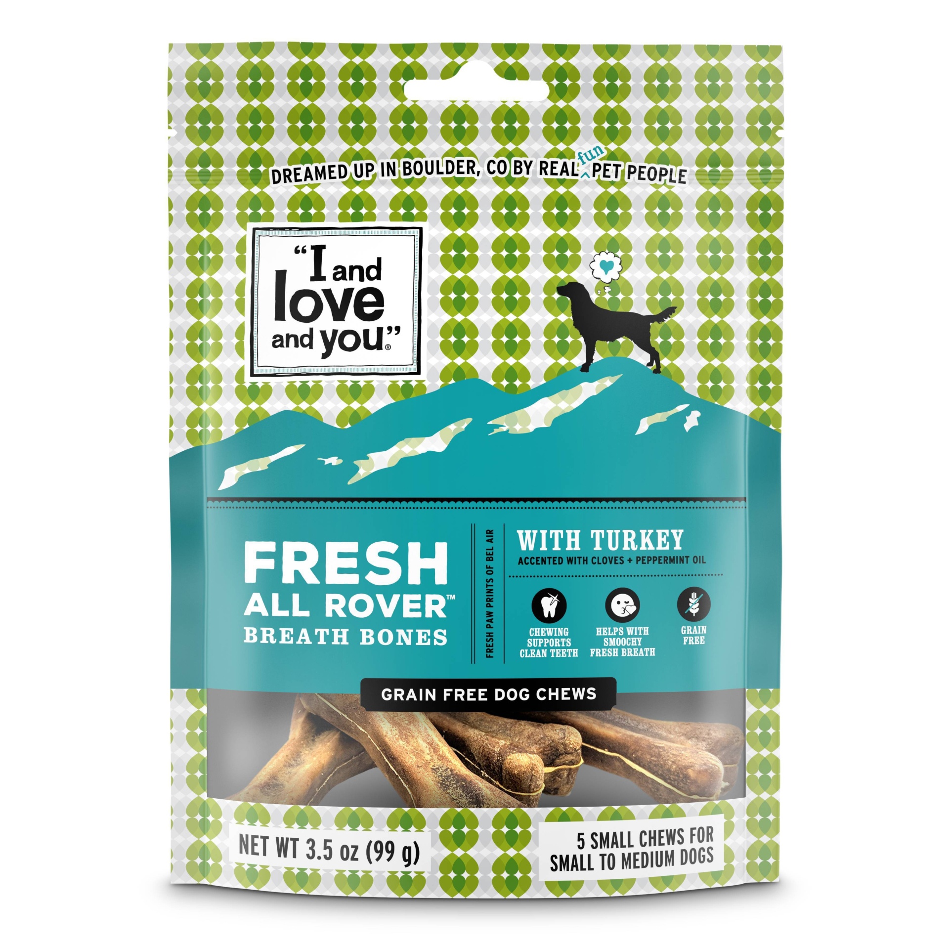 slide 1 of 3, I and Love and You Fresh All Rover Breath Bones Natural Dog Treats - Small, 5 ct