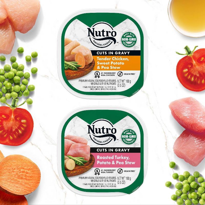 slide 4 of 11, Nutro Grain Free Cuts In Gravy Adult Wet Dog Food Tender Chicken & Roasted Turkey - 3.5oz/12ct Variety Pack, 12 ct; 3.5 oz