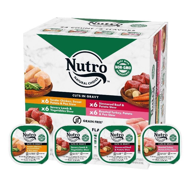 slide 6 of 11, Nutro Natural Grain-Free Beef, Lamb, Chicken, Turkey Adult Wet Dog Food - 3.5oz/24ct, 3.5 oz, 24 ct