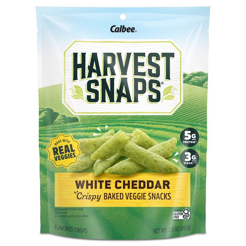 slide 1 of 6, Harvest Snaps White Cheddar Baked Green Pea Snacks - 3oz, 3 oz