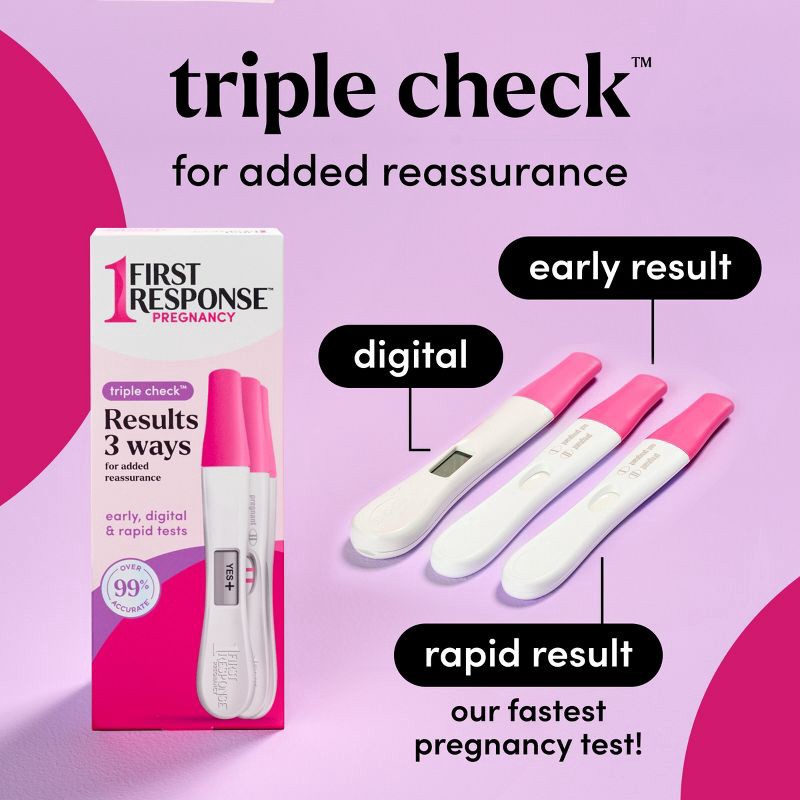slide 4 of 10, First Response Triple Check Pregnancy Test - 3ct, 3 ct