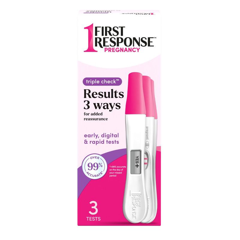 slide 1 of 10, First Response Triple Check Pregnancy Test - 3ct, 3 ct