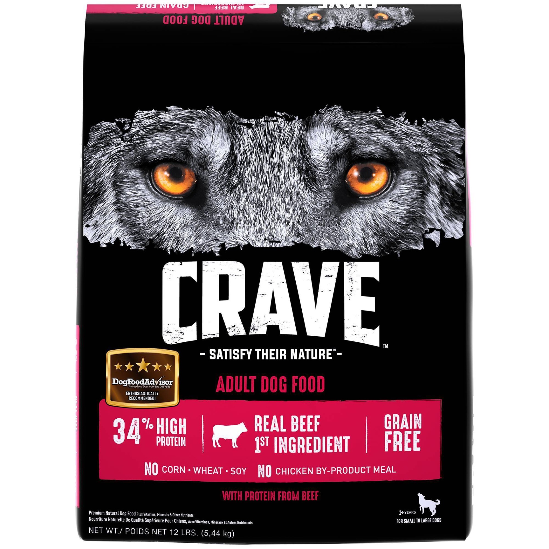 Crave Grain Free High Protein with Protein From Beef Adult Premium Dry