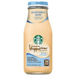 Starbucks Frappuccino Chilled Coffee Drink Lite Creamy Vanilla Gelato 9.5 Fl Oz