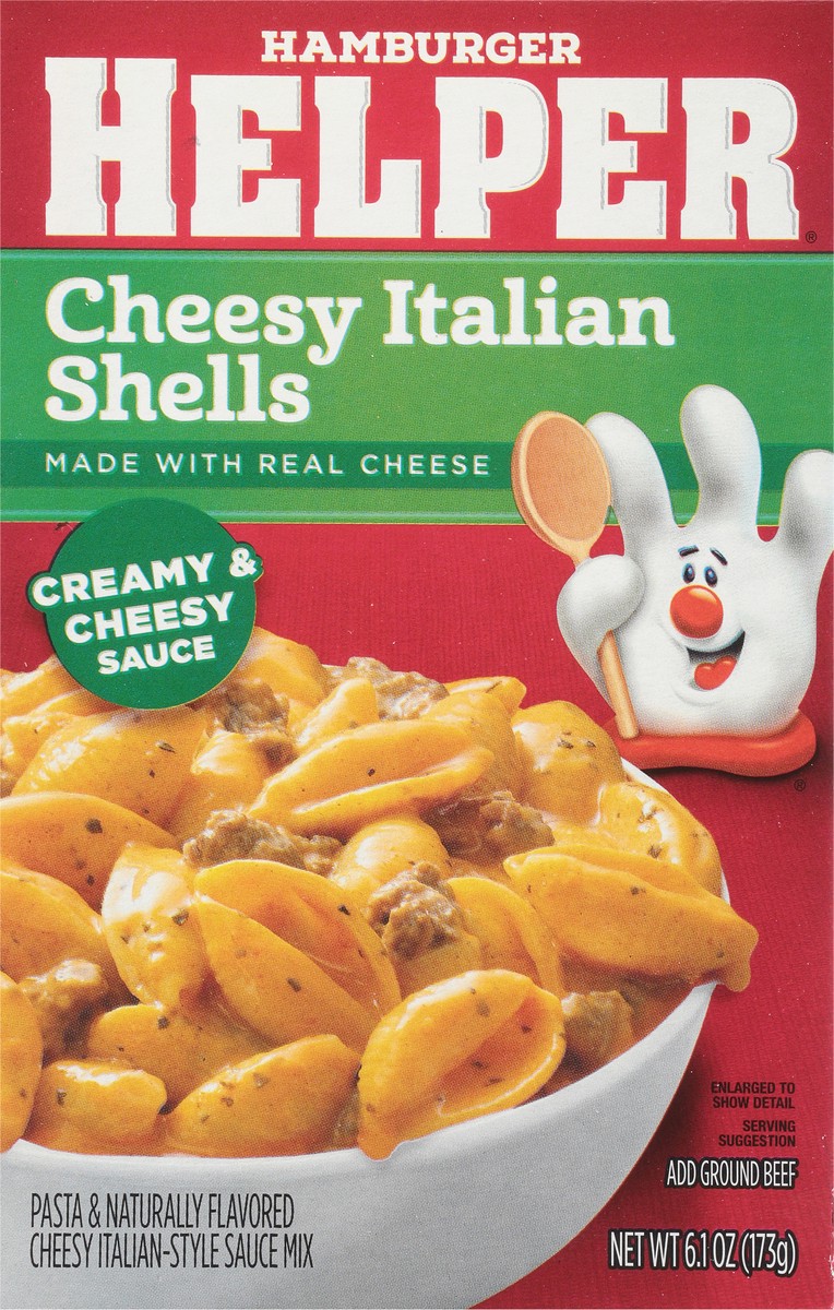 slide 8 of 14, Hamburger Helper Cheesy Italian Shells Pasta & Sauce Mix 6.1 oz, 6.1 oz
