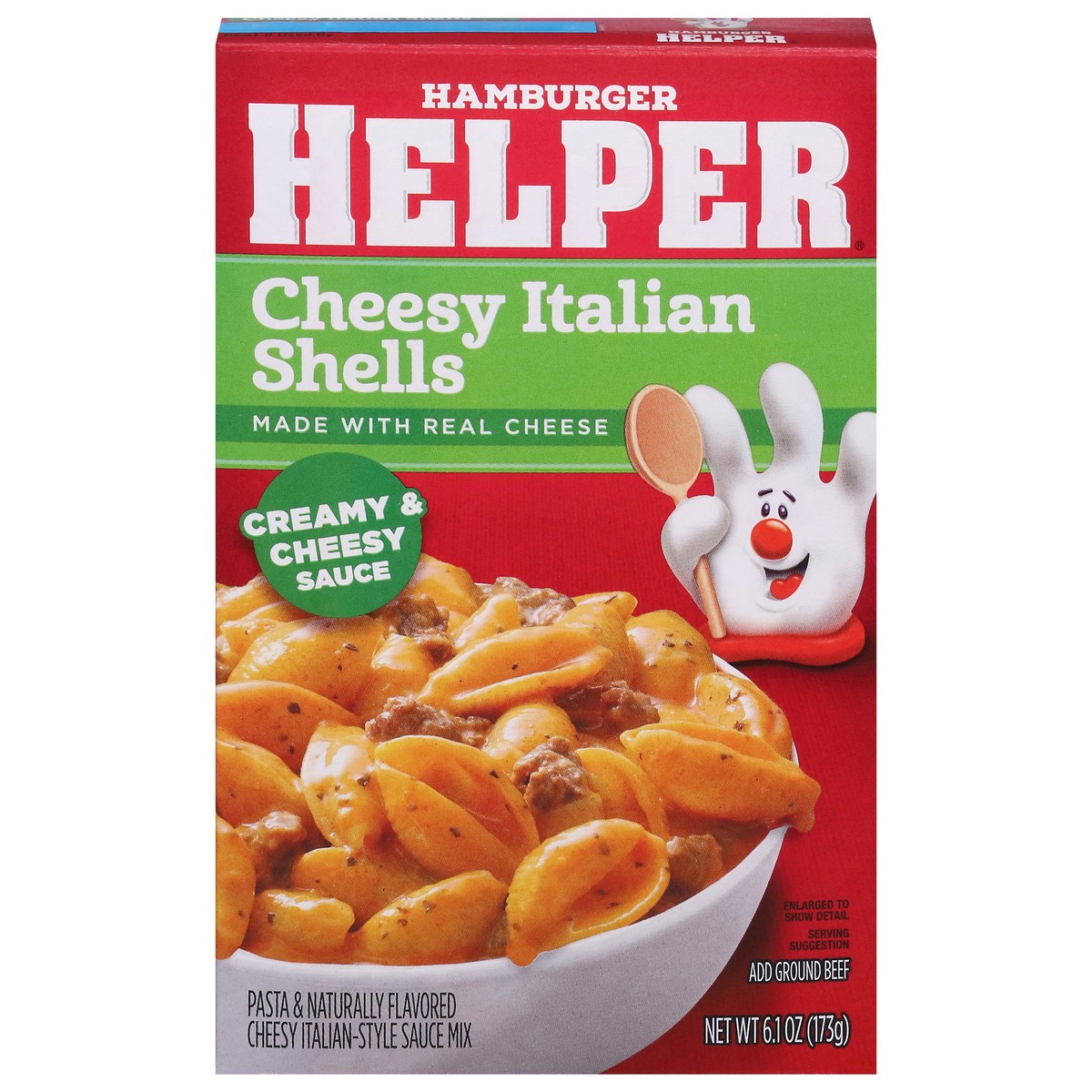 slide 1 of 14, Hamburger Helper Cheesy Italian Shells Pasta & Sauce Mix 6.1 oz, 6.1 oz