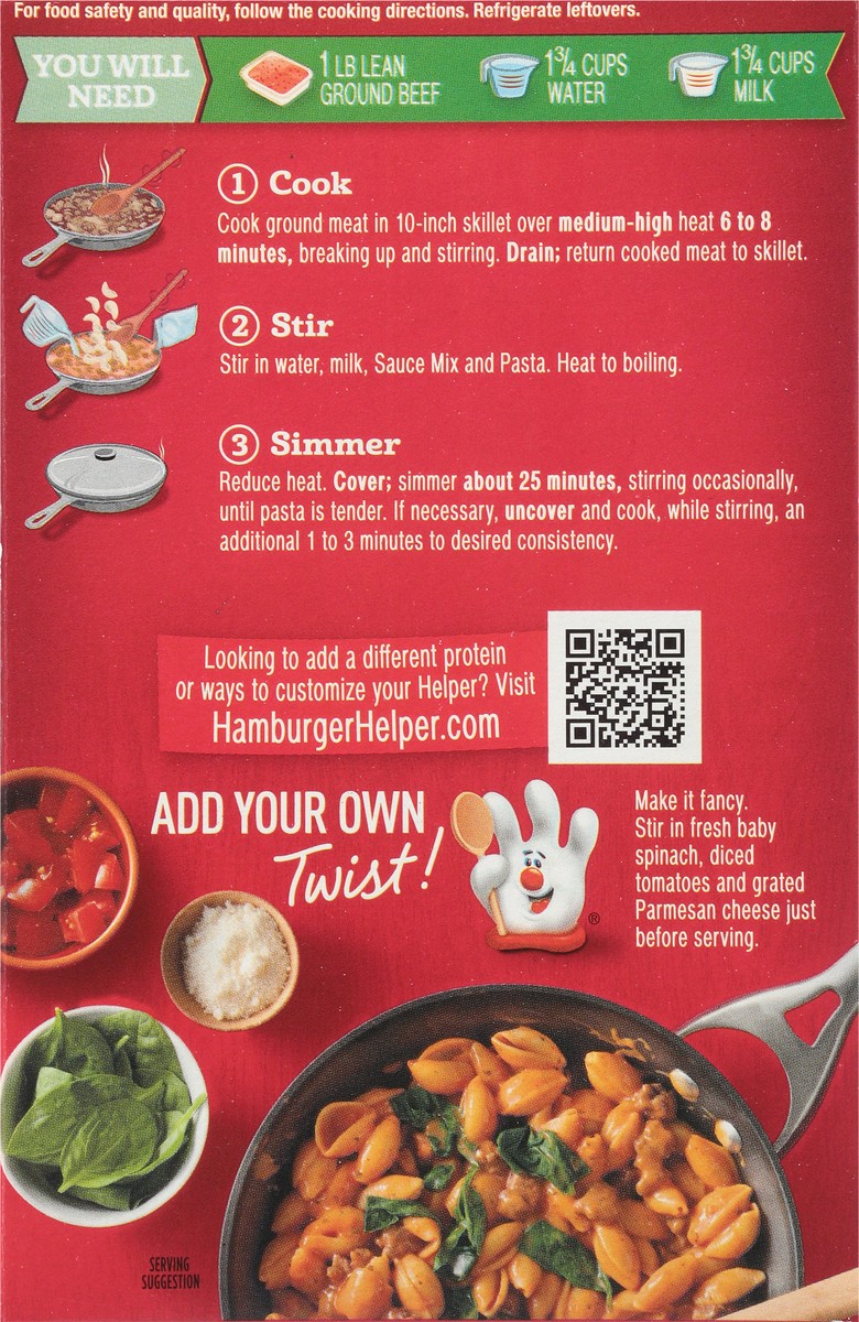 slide 5 of 14, Hamburger Helper Cheesy Italian Shells Pasta & Sauce Mix 6.1 oz, 6.1 oz