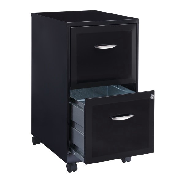 slide 3 of 8, Realspace 18''D 2-Drawer Metal Mobile Vertical File Cabinet, Black, 1 ct