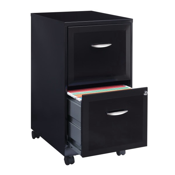 slide 8 of 8, Realspace 18''D 2-Drawer Metal Mobile Vertical File Cabinet, Black, 1 ct