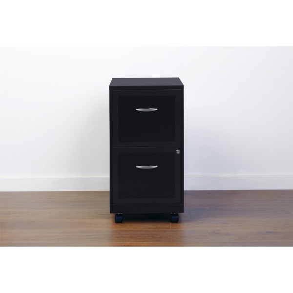 slide 5 of 8, Realspace 18''D 2-Drawer Metal Mobile Vertical File Cabinet, Black, 1 ct