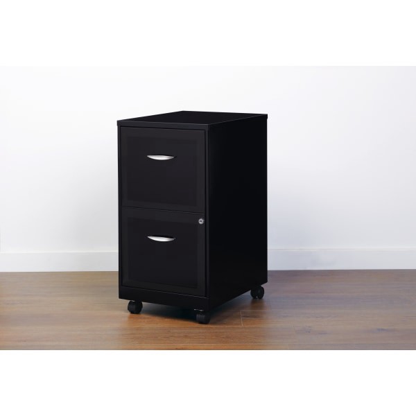 slide 6 of 8, Realspace 18''D 2-Drawer Metal Mobile Vertical File Cabinet, Black, 1 ct